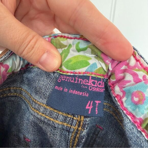 Vintage Genuine Kids by Oshkosh Toddler Girl Denim Shorts 4T Blue Jean Shorts - Picture 7 of 9